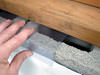 Clear plastic vapor barrier covering for block walls in Steamboat Springs, Carbondale, Glenwood Springs 