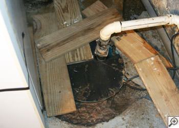 An ugly, clogged sump pump system in Gunnison , Colorado