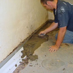Testing a French drain system in a Edwards  home.