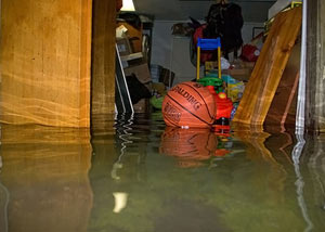 A flooded basement bedroom in Idaho Springs 