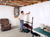 A basement wall covering for creating a vapor barrier on basement walls in Leadville 