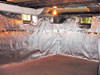 radiant heat barrier with vapor barrier for basement walls ready for finishing in Dillon 