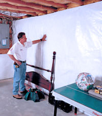 Plastic 20-mil vapor barrier for dirt basements, Bailey , Colorado installation