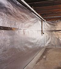 Radiant heat barrier and vapor barrier for finished basement walls in Bailey , Colorado