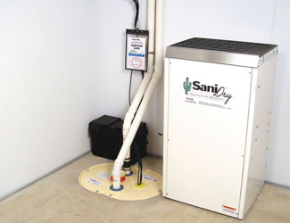 a complete basement waterproofing system installed in a Carbondale  home
